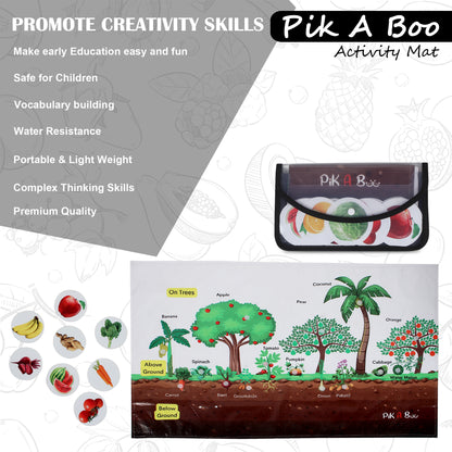 PiK A BOO Where They Grow Activity Mat For Kids, Children Approx 91*60 Cm