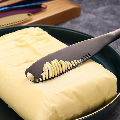 3-in-1 Stainless Steel Butter Knife – Curler, Spreader & Slicer for Kitchen Use