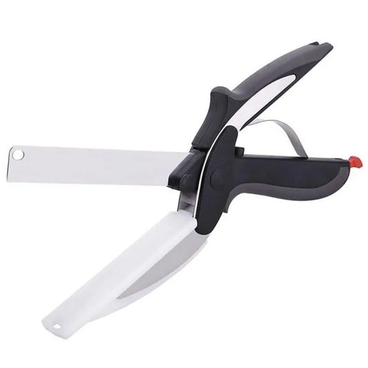 2-in-1 Smart Fruit & Vegetable Cutter – Kitchen Scissors with Knife and Chopping Board for Easy Cutting and Slicing