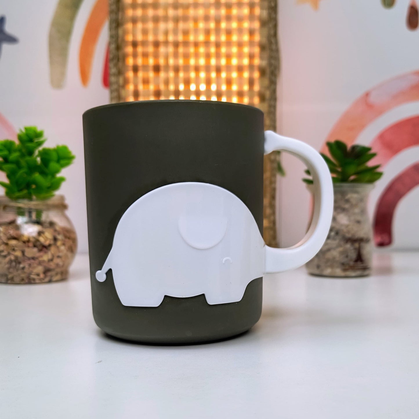 Cute  Elephant-Themed Toothbrush & Toothpaste Holder – Fun Kids Bathroom Organiser  Cup (SQC7024)