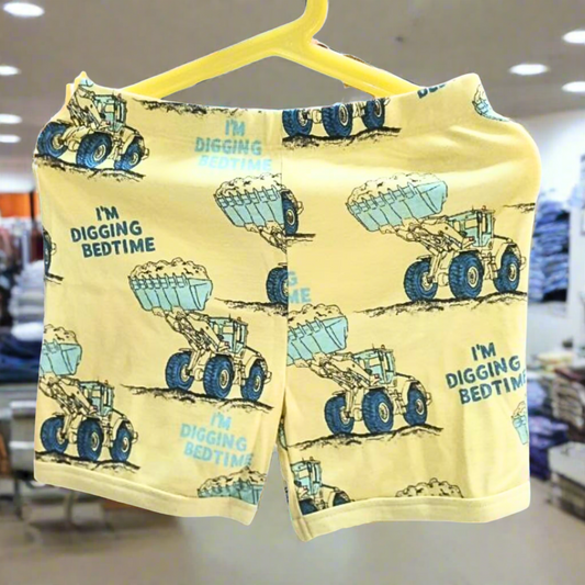 Yellow Construction Shorts – Soft Summer Wear for Boys