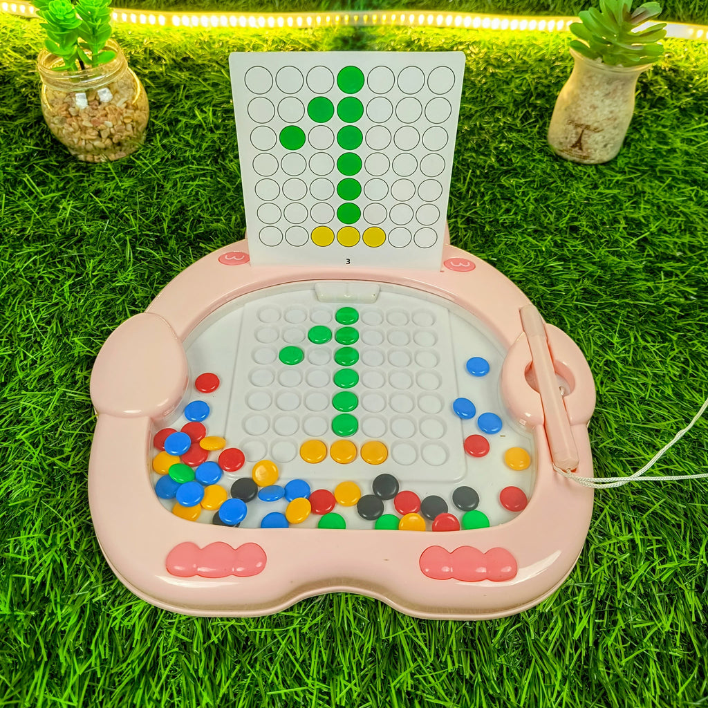 Rabbit Magnetic Drawing Board – Bead Art Toy with Pen & Cards for Kids’ Creativity
