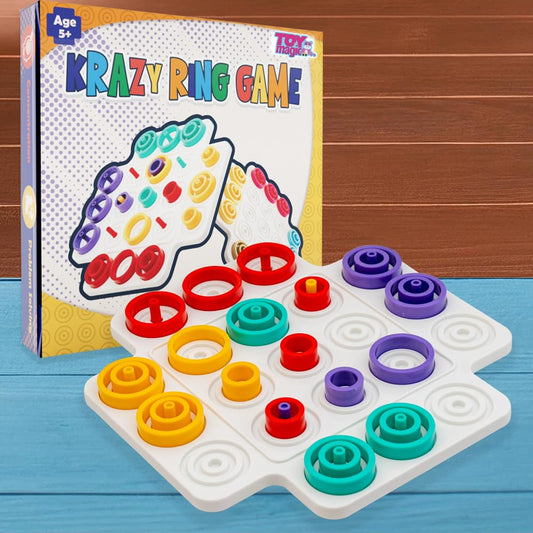 3D Brain Teaser Puzzle Game for Kids | Educational Strategy Board Toy with Colorful Rings for Fun Learning