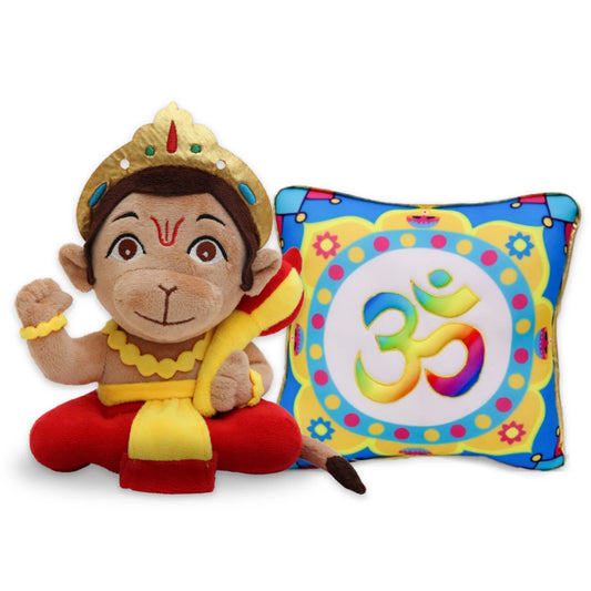 🕉️Hanuman Chalisa Sound Soft Toy + Cloth Book for Kids & Adults | With Meaning | Tear-Free & Hand Washable | Gift of Devotion 🎁