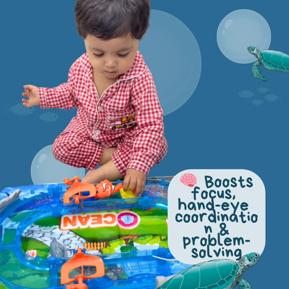Ocean Track Water Slide Free Water Magic Book Themed Fun for Kids