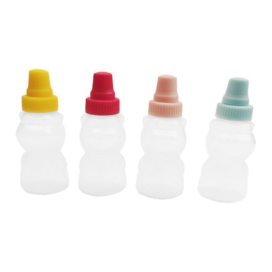 Mini Ketchup Squeeze Bottles with Funnel | Fun & Mess-Free Cooking for Kids (4 bottles and a funnel)