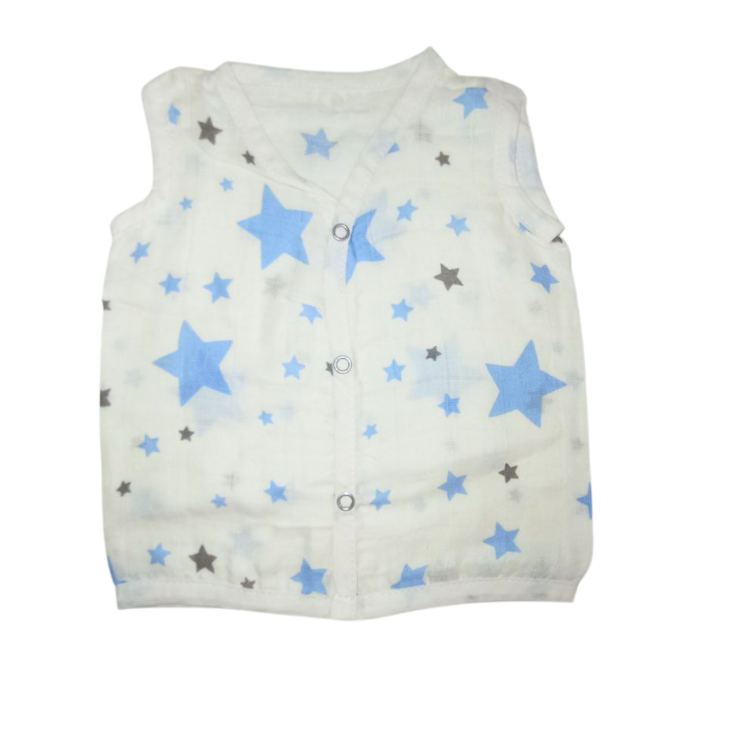 Newborn babies Jhabla: Star Print Cotton (0 - 6 Month)