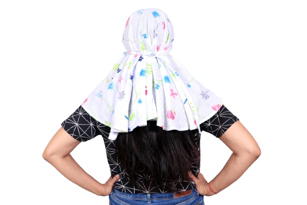 Sun Protection 100% Pure Cotton Face Scarf With Cap