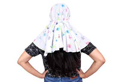 Sun Protection 100% Pure Cotton Face Scarf With Cap