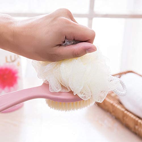 Long handle soft fur two in one bath brush colorful shower body brush for skin massage