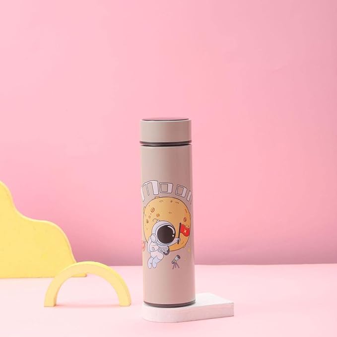 Cartoon Stainless Steel Insulated Water Bottle with Smart LED Temperature Display | 420 ML (3428)