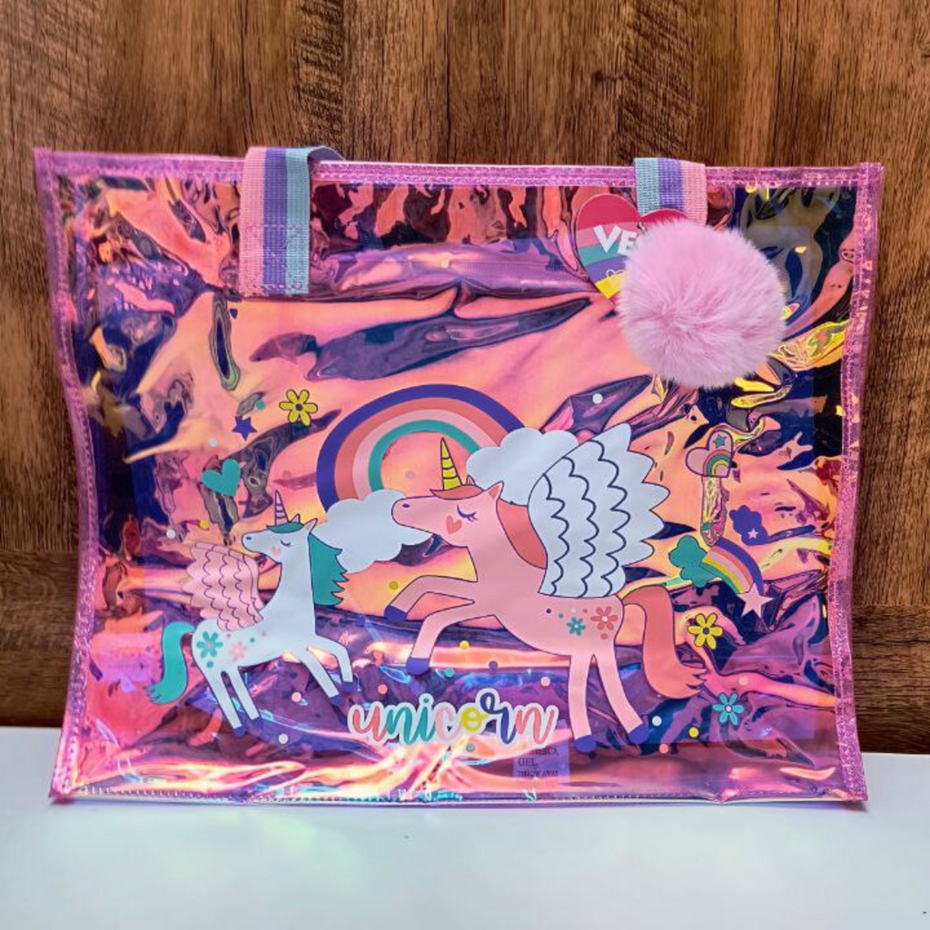 Holographic Picnic Tote with Handle for Stylish Travel, Beach, or Gifts