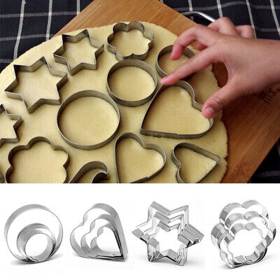 12-Piece Stainless Steel Cookie Cutter Set – 4 Different Shapes for Fun and Creative Baking Designs