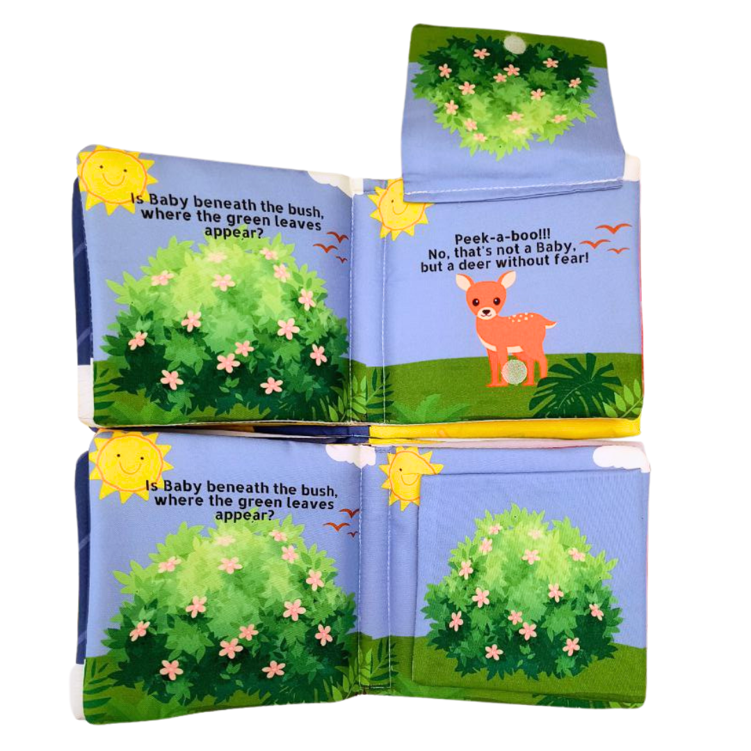PIK A BOO  Baby's Peek-A-Boo  Exclusive Cloth Book Flap and Crinkle Pages