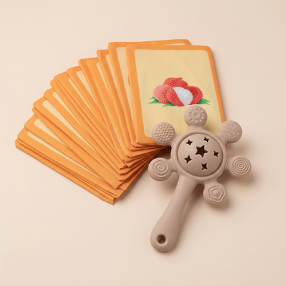 Sun Silicone Teether Rattle Toy – Soft, Safe Teething Relief for Babies 3-12M ( Assorted )