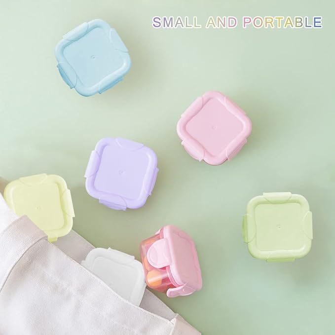 Mini Food Snack Storage Containers, Leakproof Lids (Set of 4)