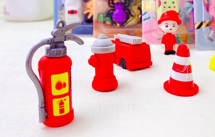 6 pieces, Fire Hero Eraser Set