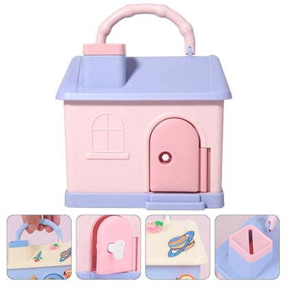 House Shaped Piggy Bank, Money Bank with Lock for Boys & Girls