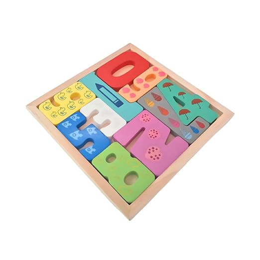 Wooden Number Matching Puzzle – Montessori Counting & Math Activity | 3+ Years Educational