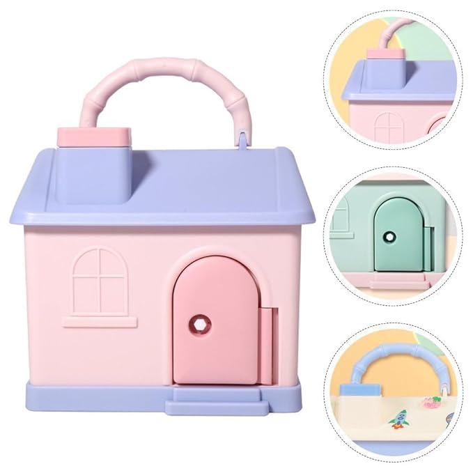 House Shaped Piggy Bank, Money Bank with Lock for Boys & Girls