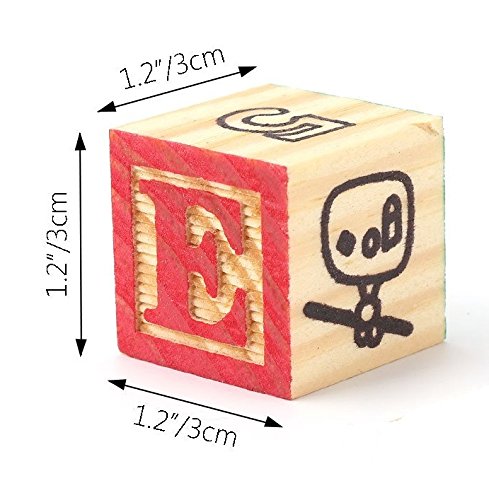 Wooden building blocks toys - abc/123 learning, counting, stacking number toddlers children cube figure blocks 11 pcs