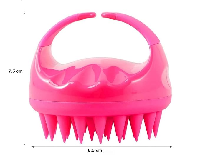 Stylish Finger Handle Round Wash Silicone Scalp Massager Shampoo Hair Brush