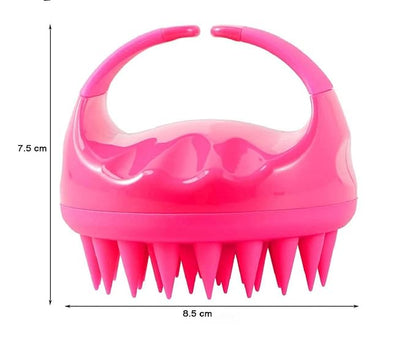Stylish Finger Handle Round Wash Silicone Scalp Massager Shampoo Hair Brush