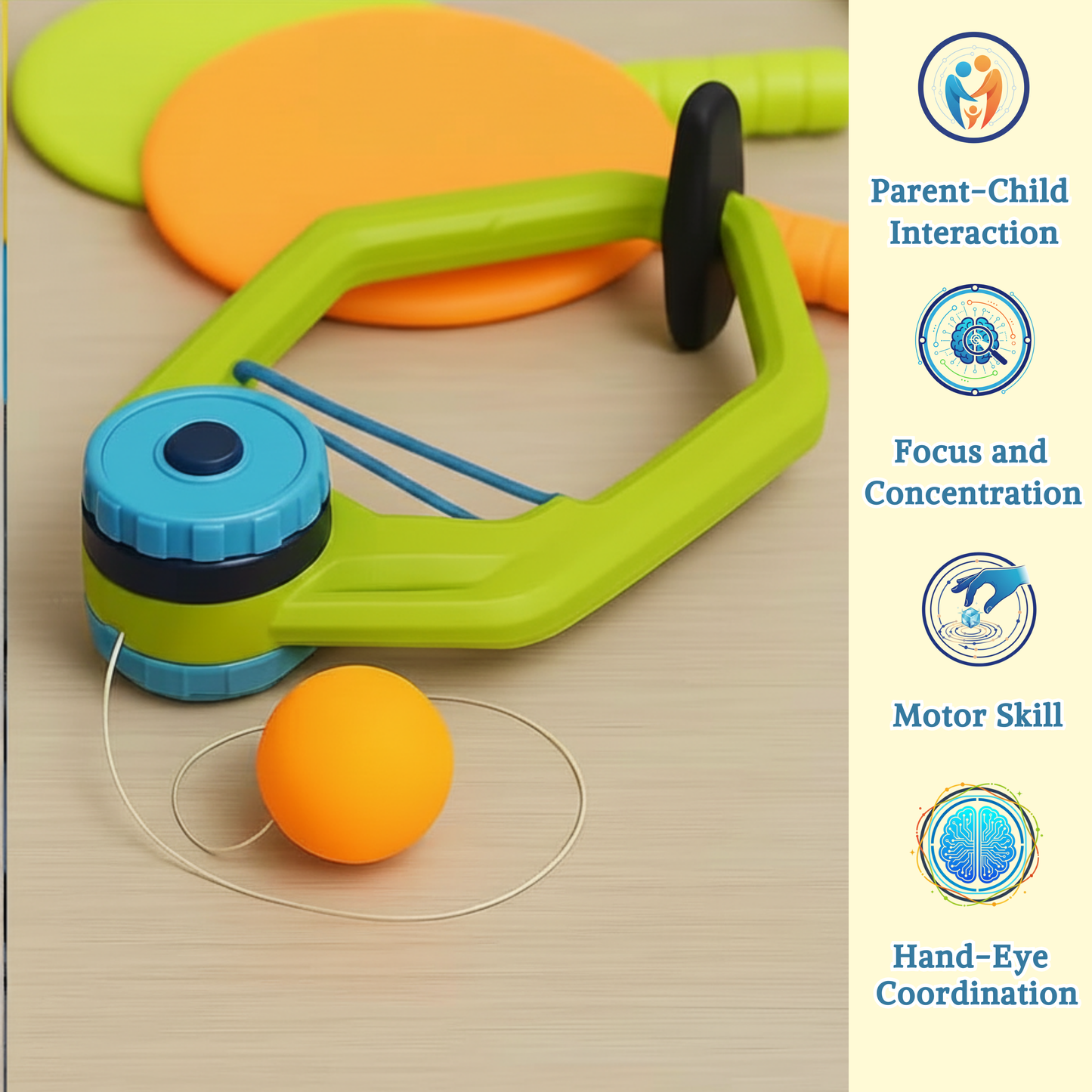 PiK A BOO Smash Buddy Hanging Table Tennis Set - Doorway Ping Pong Game for Kids & Family Fun