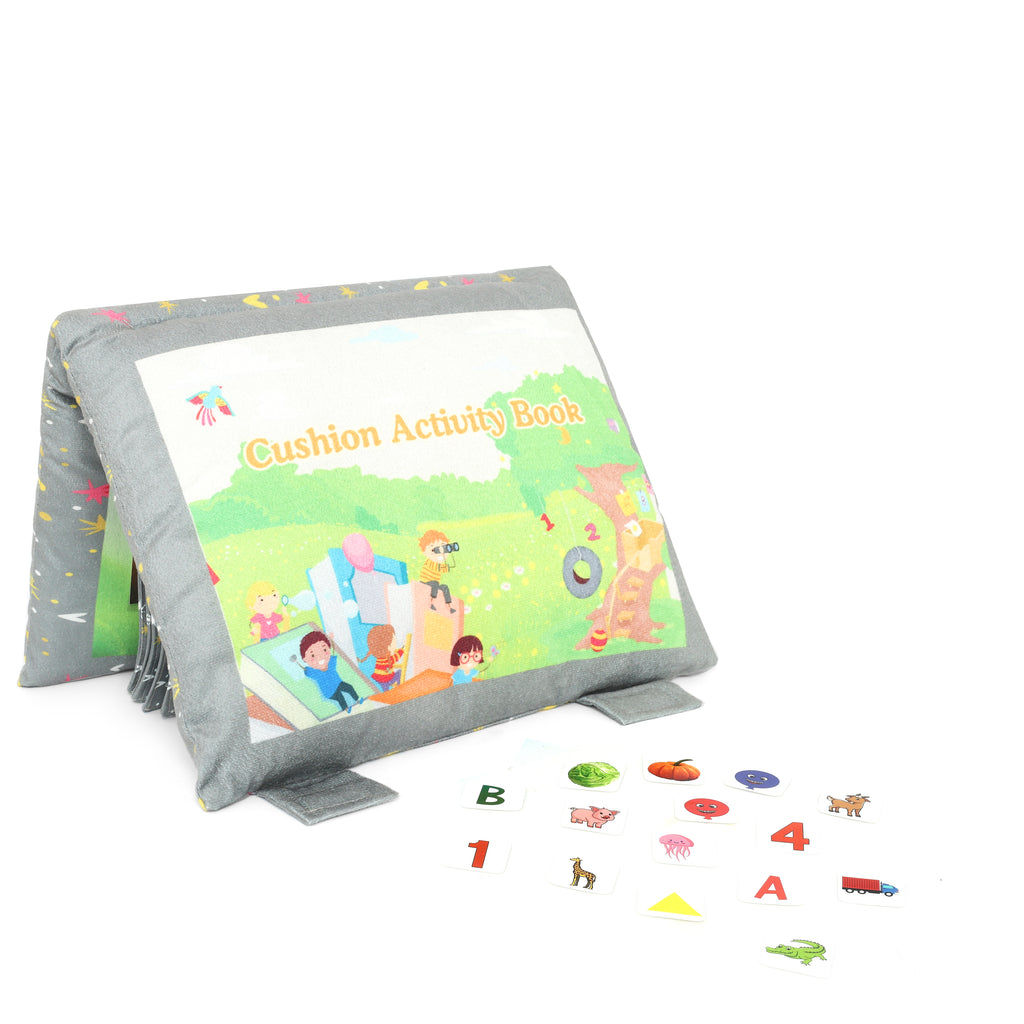 PiK A BOO Quiet Busy Velcro Activity Cushion Cloth Book for Babies & Toddlers Age 1-4 Yrs Early Learning Developmental Plush Soft Toy