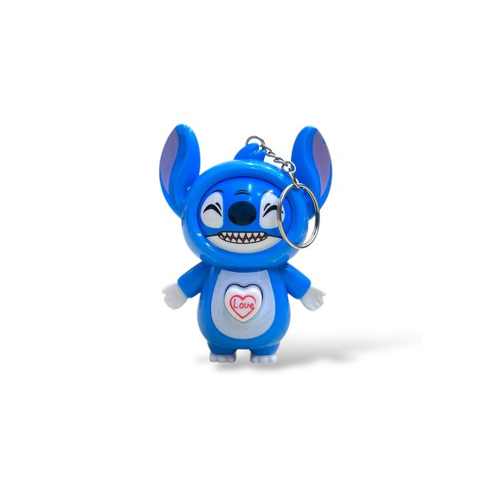 Blue Smile Face-Changing Keychain Toy | Flip Cartoon Expression Fun Gift