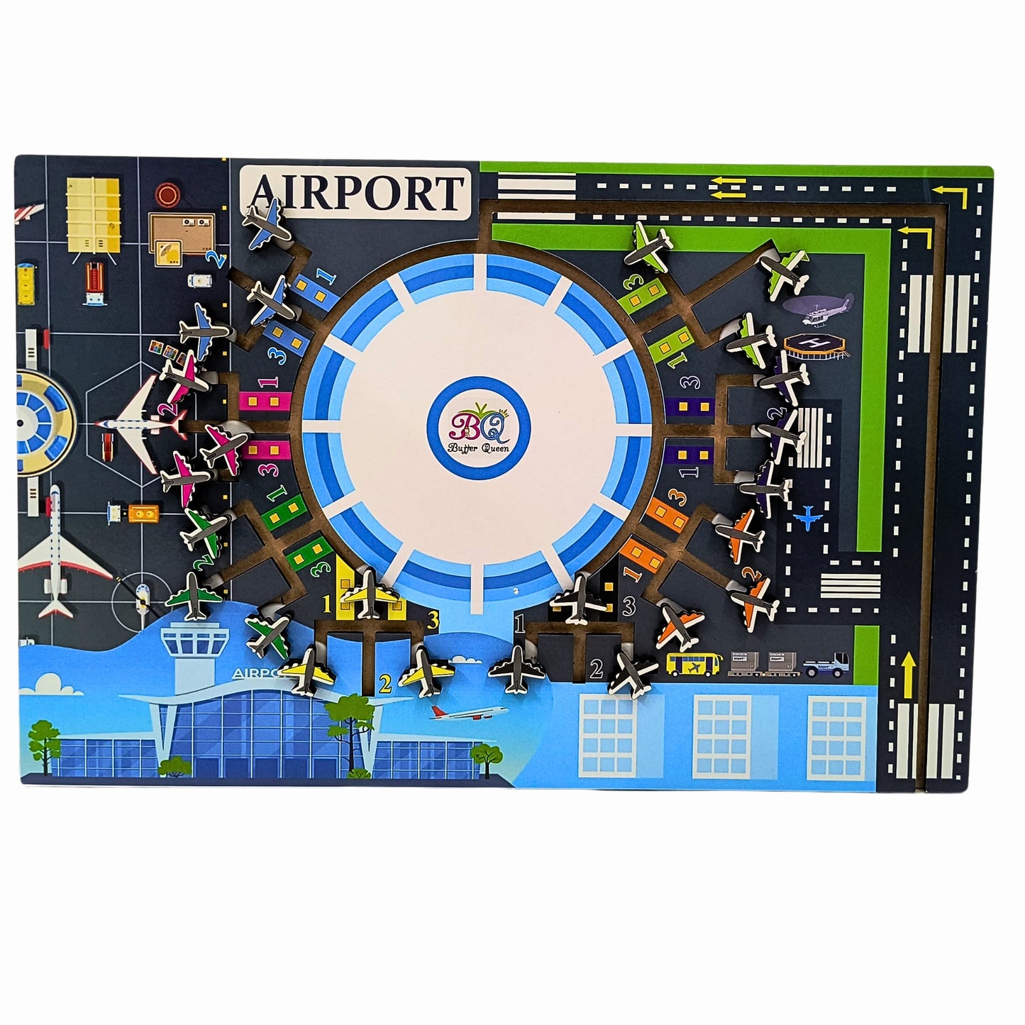 Airport Adventure Wooden Puzzle – 24 Airplanes Matching toy