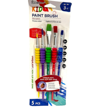 5 in 1 Kids Paint Brush with Unique Soft Non Slip Grip