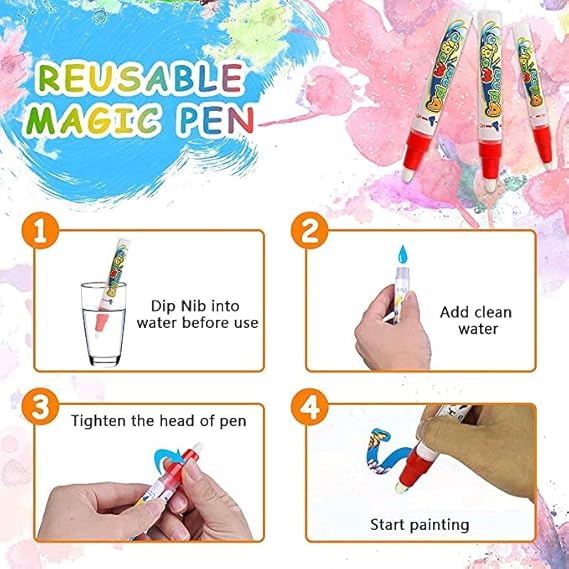 Water Doodle Mat with Pen Holder – Reusable Fun