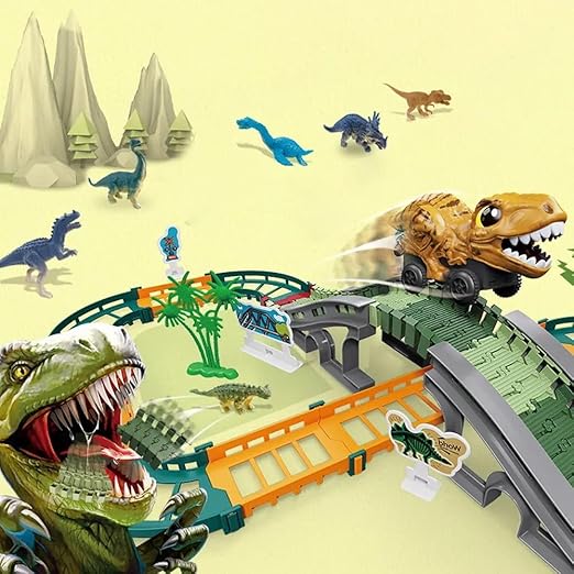 Dinosaur Adventure World Flexible Electric Creative DIY Rail Track Play Set Toy for Kids