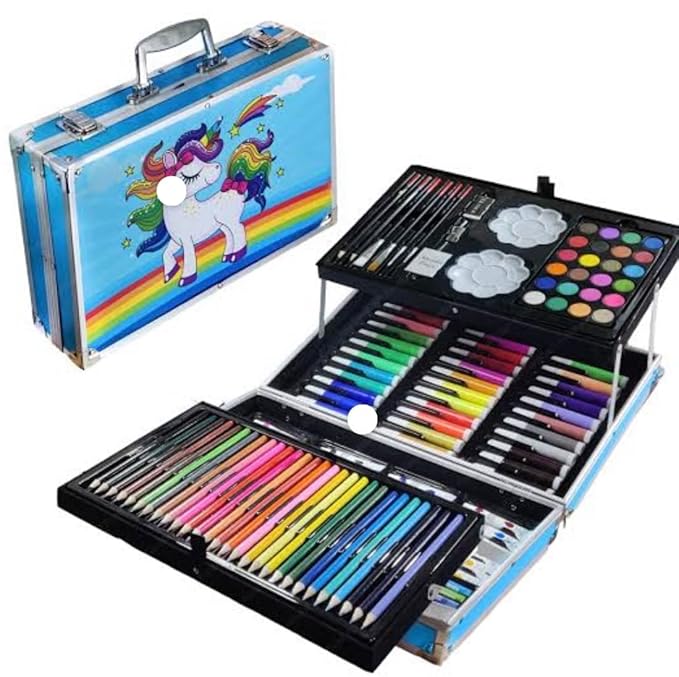 144-Piece Colouring Kit for Kids: Drawing and Painting Set for Creative Fun