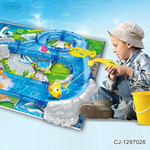 Ocean Track Water Slide Park Set for Kids – Fish-Themed Water Fun Adventure Toy