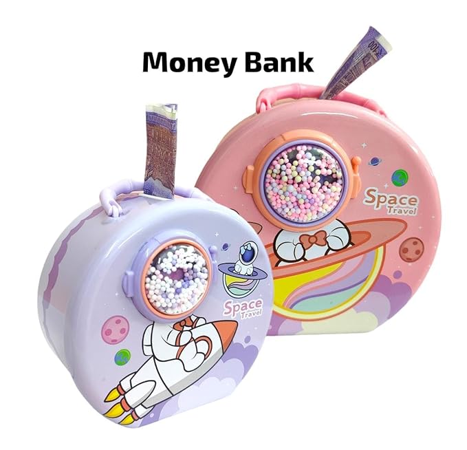 Space Piggy Bank with Number Lock for Kids