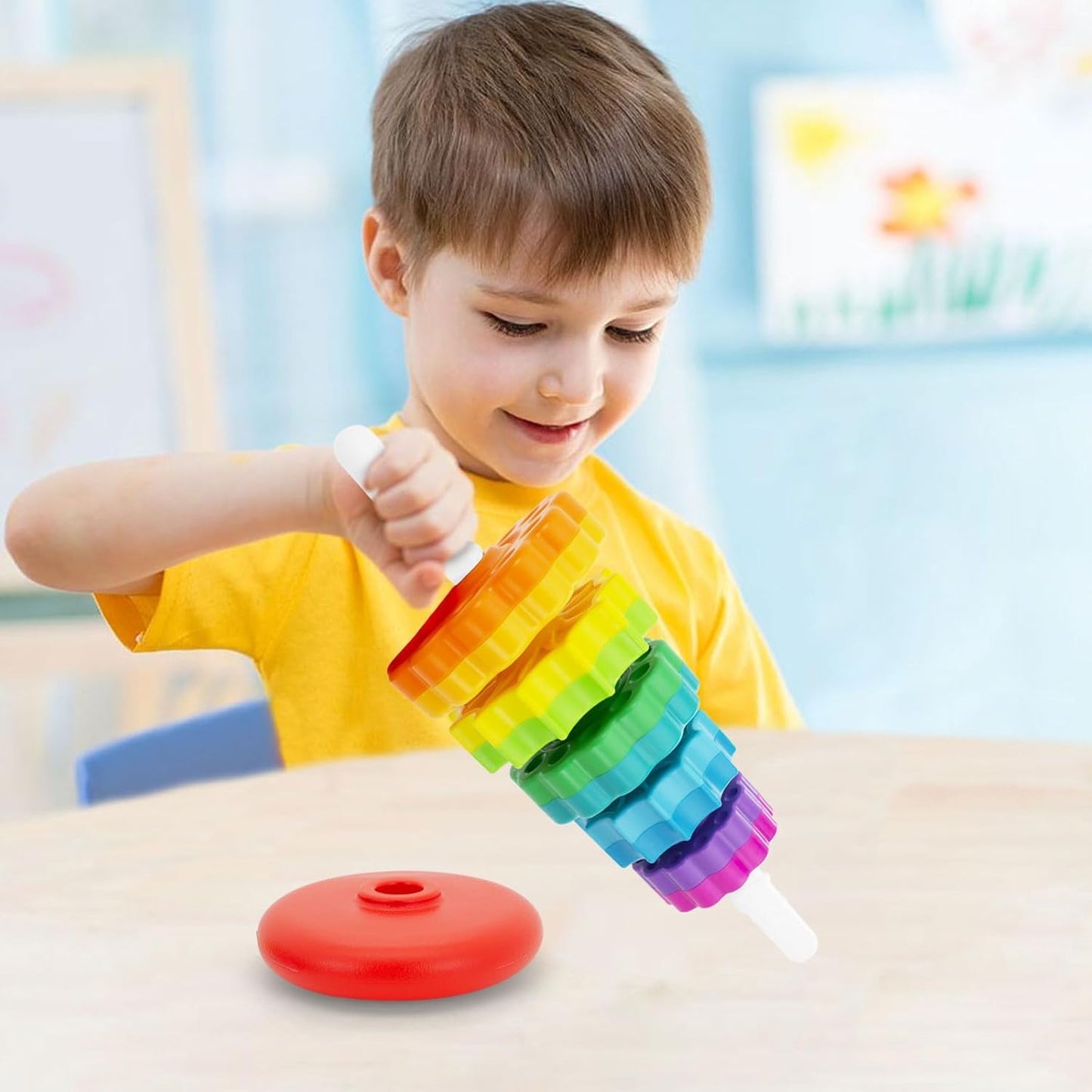 Spiral Stacker Baby Spinning Stacking Autism Toys Spinning Wheel Toy