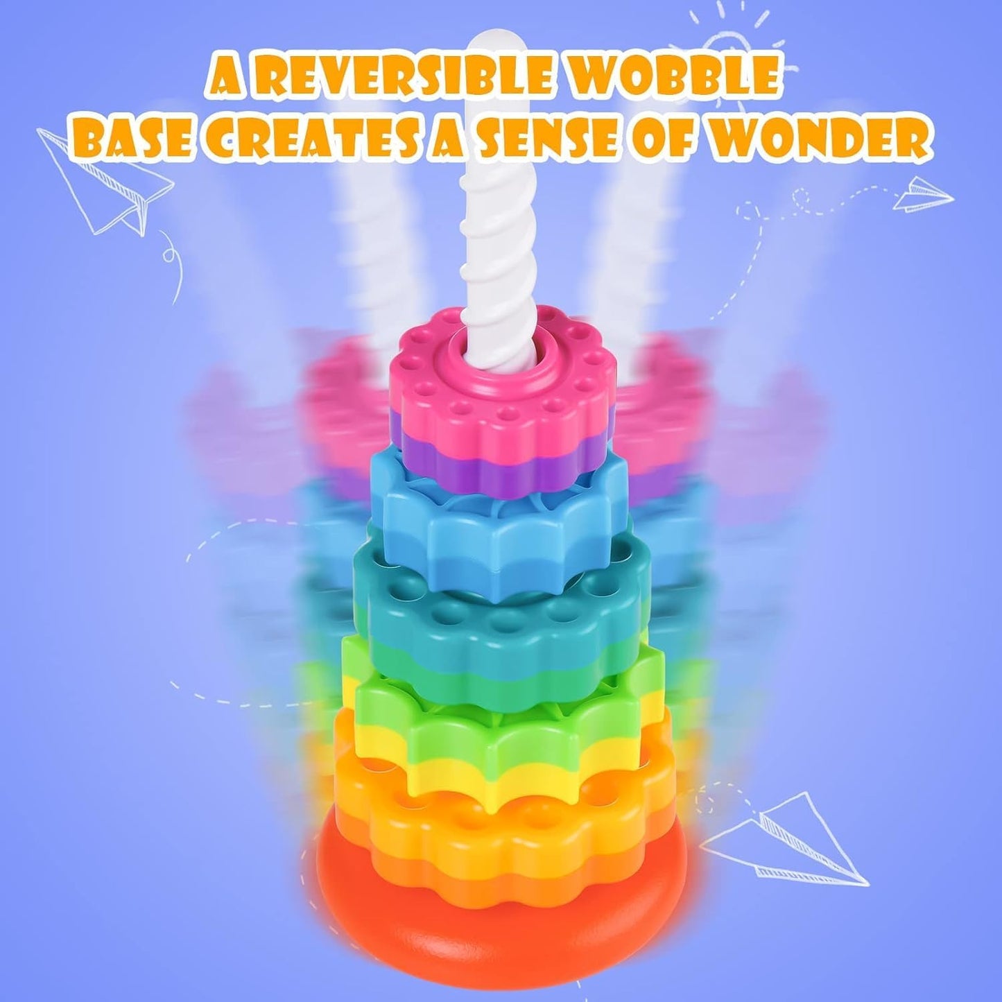 Spiral Stacker Baby Spinning Stacking Autism Toys Spinning Wheel Toy