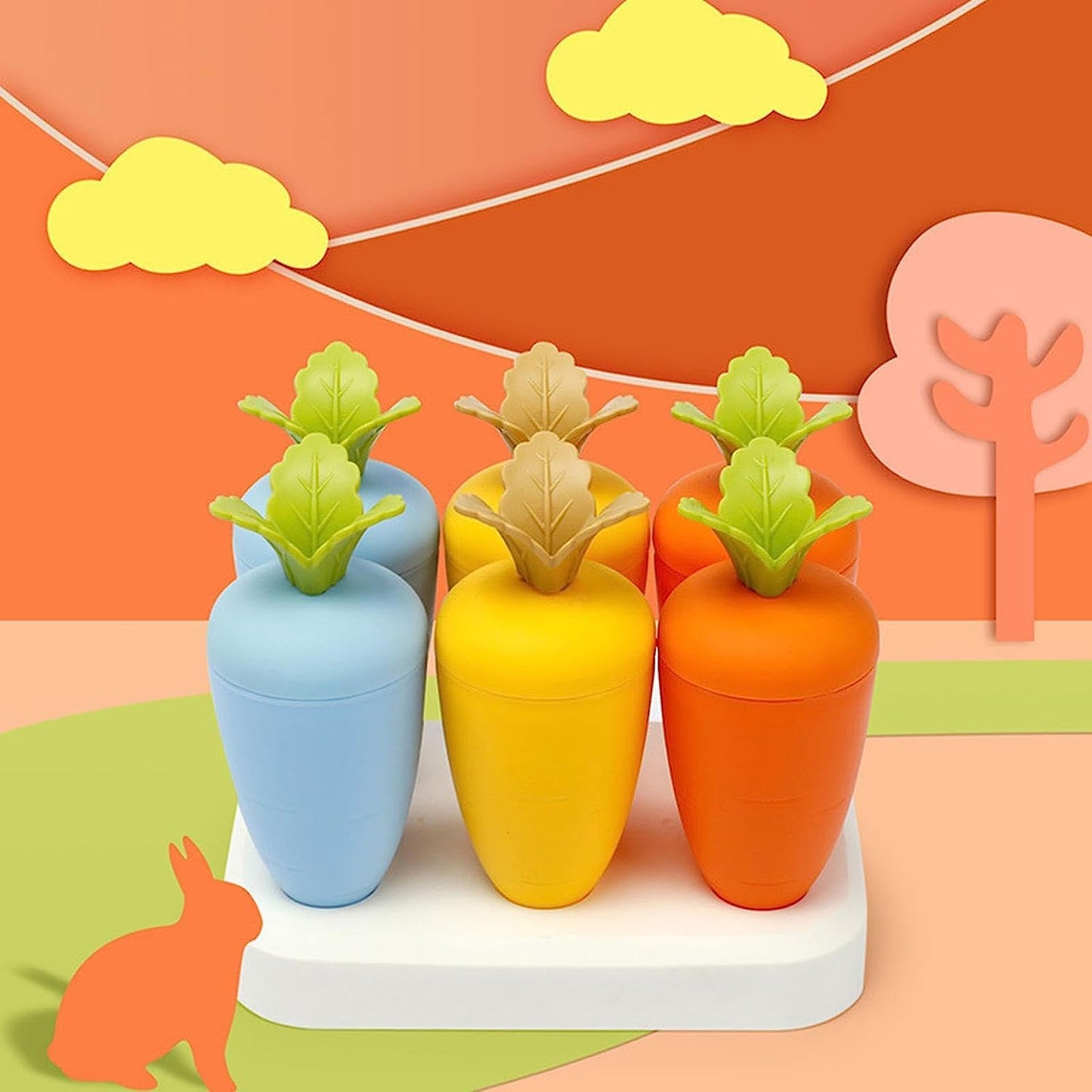 Carrot Shaped Plastic Reusable Ice Pop Makers