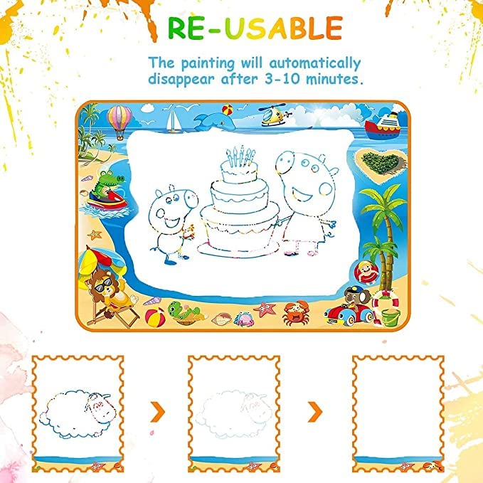Water Doodle Mat with Pen Holder – Reusable Fun