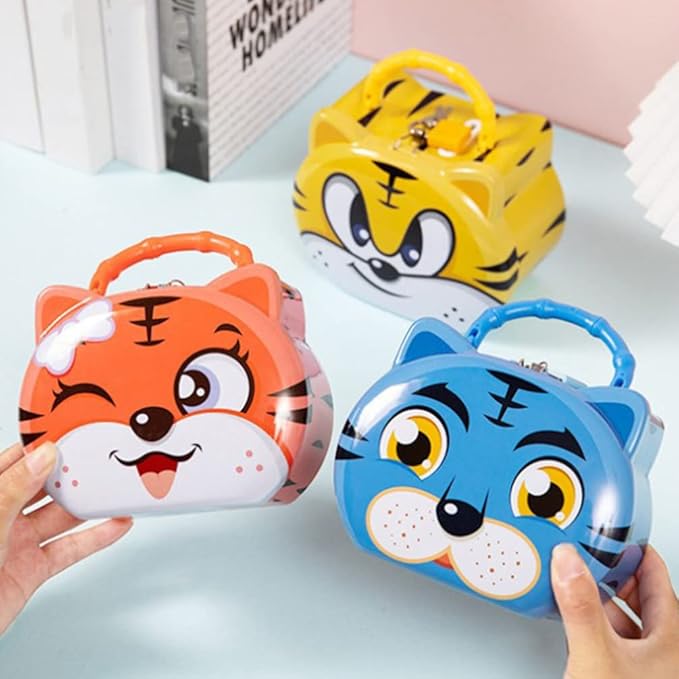 Metal Tiger Design Money Saving Bank for Kids