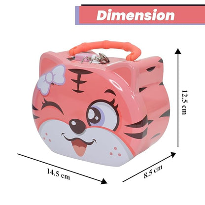 Metal Tiger Design Money Saving Bank for Kids