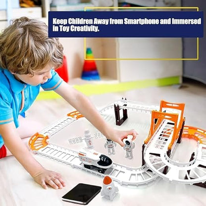 Outer Space Race Track Ramp Toy for Kids with Space Craft Shuttle Car