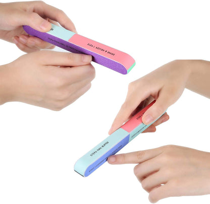 Nail File and Buffer Block Nail Buffering Files 7 Steps Washable Emery Boards Professional Manicure Tools (1 Pcs)