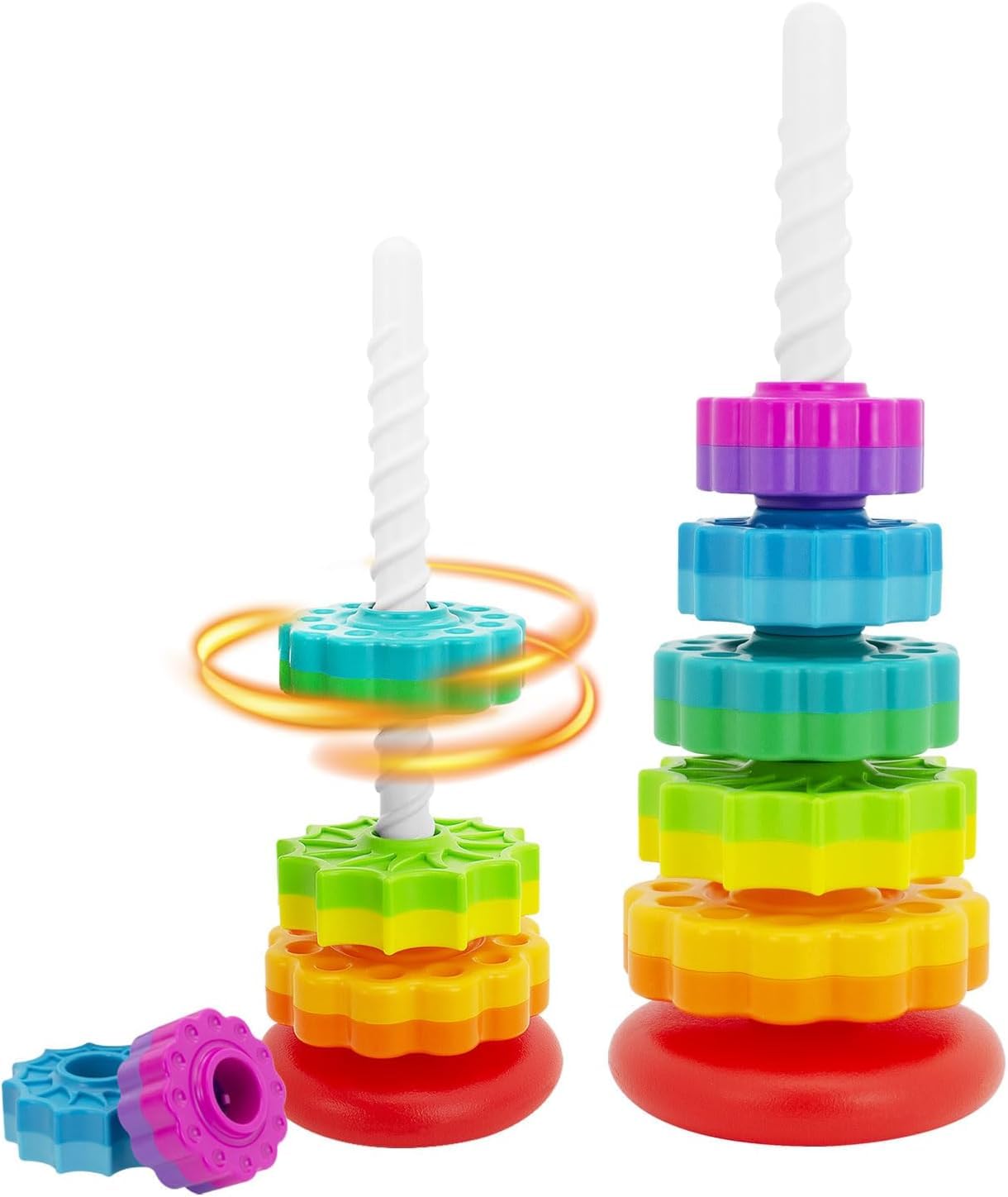 Spiral Stacker Baby Spinning Stacking Autism Toys Spinning Wheel Toy
