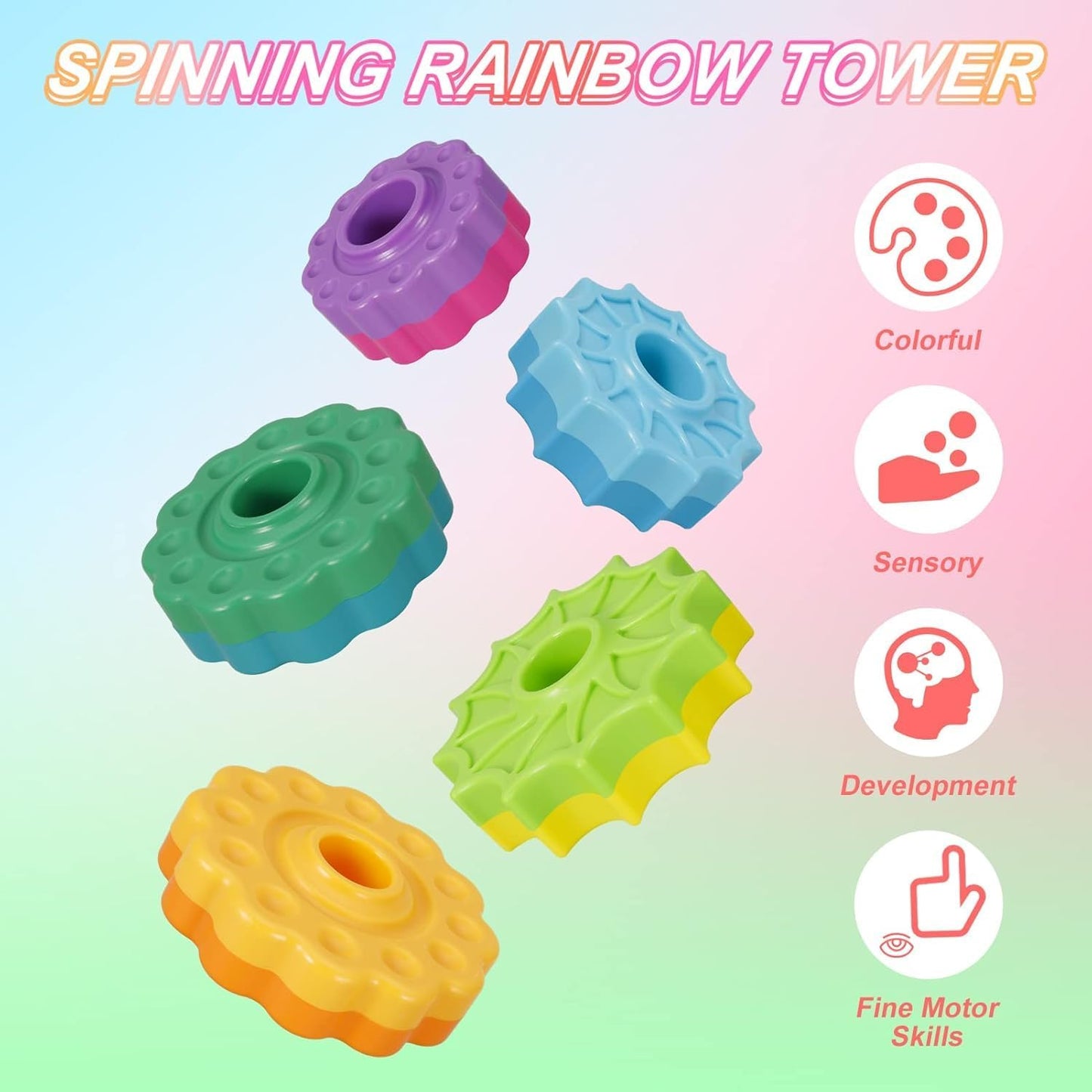 Spiral Stacker Baby Spinning Stacking Autism Toys Spinning Wheel Toy