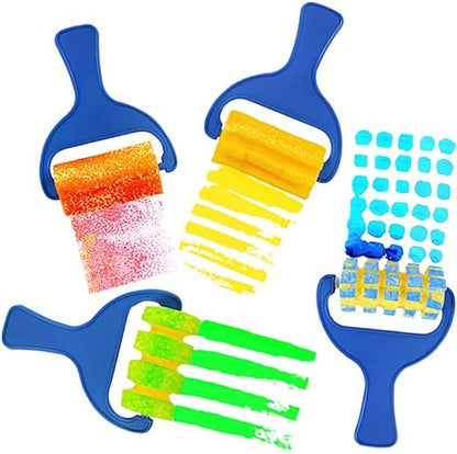 Painting Foam Brush Roller Sponge for Kid Mini Paint Brushes DIY Art Craft Painting Tool Set