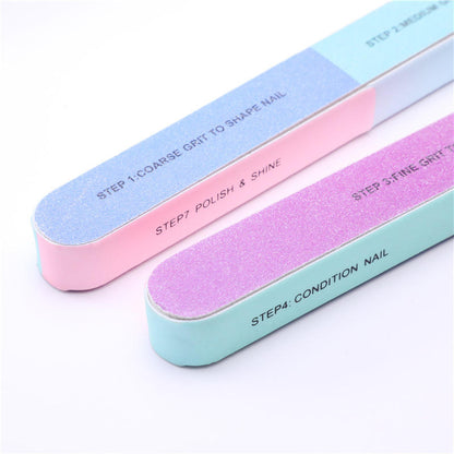 7-Step Nail File & Buffer – Washable Emery Board 1 Pc