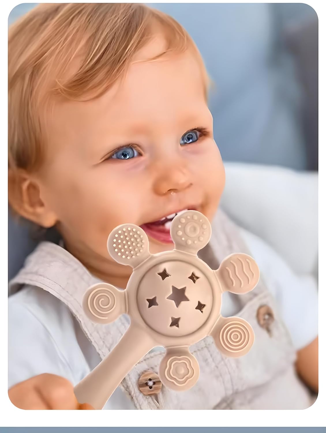 Silicone Teether Rattle Toy – Soft & Safe for Babies | 3–12 Months